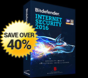 SAVE OVER 40% Bitdefender INTERNET SECURITY 2016